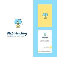 Uploading on cloud Creative Logo and business card vertical Design Vector