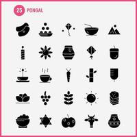 paquete de iconos de glifos sólidos pongal para diseñadores y desarrolladores iconos de flor herbal lily lotus spa bambú belleza spa vector