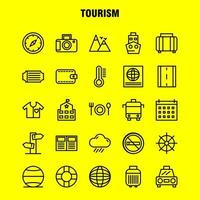 Tourism Line Icon Pack For Designers And Developers Icons Of Temperature Thermometer Weather No Smoking Tourism Travel Smoking Vector