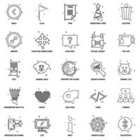 25 conjunto de iconos de línea de mezcla de concepto de negocio vector