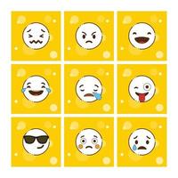 Set of Yellow emojis design vector