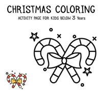 Libro de actividades navideñas para colorear para niños menores de 3 años vector