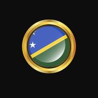 Solomon Islands flag Golden button vector