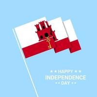 Gibraltar Independence day typographic design with flag vector