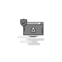 Secure website Web Icon Flat Line Filled Gray Icon Vector