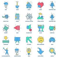 25 Business Concept Mix Flat Color Icon set vector