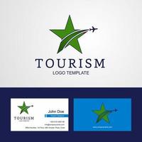 logotipo de estrella creativa de bandera de zambia de viaje y diseño de tarjeta de visita vector