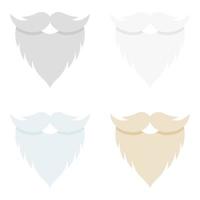 conjunto de barba en estilo plano aislado vector