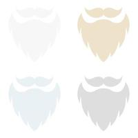 conjunto de barba en estilo plano aislado vector