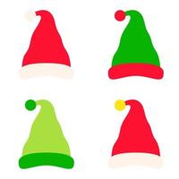 Set of Elf hat isolated on white background vector