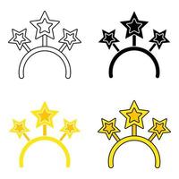 Set of Christmas headband in flat style isolated vector