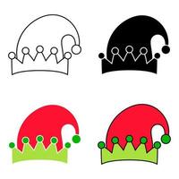 Set of Elf hat isolated on white background vector