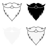 conjunto de barba en estilo plano aislado vector