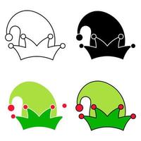 Set of Elf hat isolated on white background vector