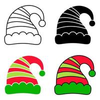 Set of Elf hat isolated on white background vector