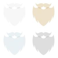 conjunto de barba en estilo plano aislado vector