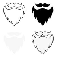 conjunto de barba en estilo plano aislado vector