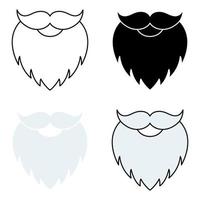 conjunto de barba en estilo plano aislado vector