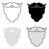 Set of Beard in flat style isolated vector