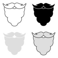 conjunto de barba en estilo plano aislado vector