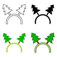 Set of Christmas headband in flat style isolated vector