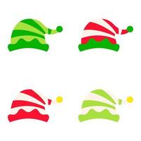 Set of Elf hat isolated on white background vector