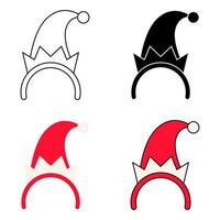 Set of Christmas headband in flat style isolated vector