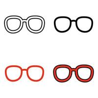 Set of Glasses in flat style isolated vector
