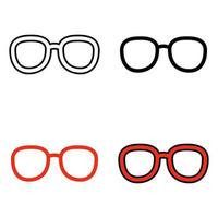 Set of Glasses in flat style isolated vector