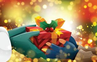 Boxing Day Background Concept with Giving a Christmas Gift vector