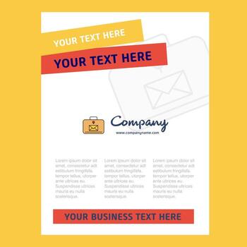 Message briefcase Title Page Design for Company profile annual report presentations leaflet Brochure Vector Background