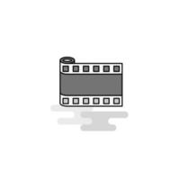 Film roll Web Icon Flat Line Filled Gray Icon Vector