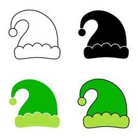 Set of Elf hat isolated on white background vector