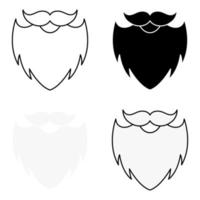 Set of Beard in flat style isolated vector