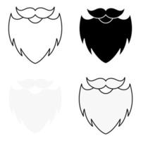 conjunto de barba en estilo plano aislado vector