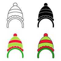 Set of Christmas headband in flat style isolated vector