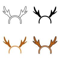 Set of Christmas headband in flat style isolated vector