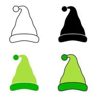 Set of Elf hat isolated on white background vector