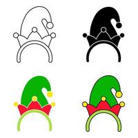 Set of Christmas headband in flat style isolated vector