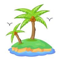 mira esta hermosa ilustración de isla tropical vector