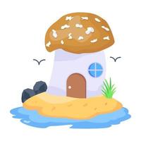 Modern flat illustration of beach lodge vector