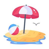 Grab a flat illustration of seaside vector