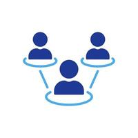 Social Network Silhouette Icon. Business Technology Community World Company Color Pictogram. Networking Hub Media Information Communication Icon. Isolated Vector Illustration.