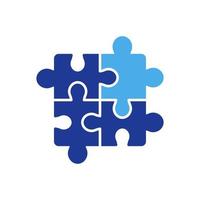 Puzzle Solve Problem Color Silhouette Icon on White Background. Teamwork Solution Black Pictogram. Jigsaw Shape Match Pieces Combination Icon. Isolated Vector Illustration.