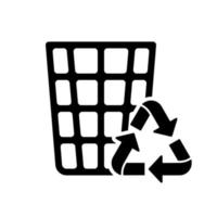 Reuse Container, Ecology Grid Basket for Garbage Pictogram. Recycling Eco Dustbin Icon. Environmental Conservation Silhouette Icon. Bin with Recycle Arrows Symbol. Isolated Vector Illustration.