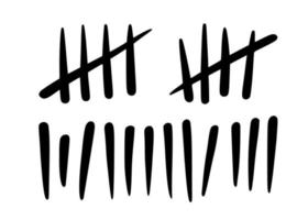 Tally marks to count days in prison. Tally marks for math lessons. Vector illustration