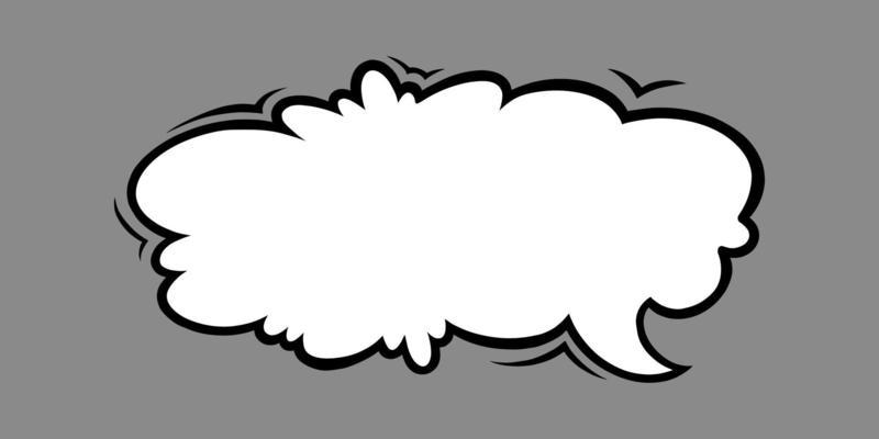 Cloud speech bubble in comic style. Vintage speech box isolated in yellow background. Vector illustration