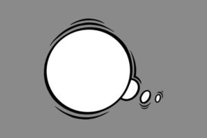 Circle speech bubble in comic style. Oval speech bubble for thoughts and shouts isolated in grey background. Vector illustration