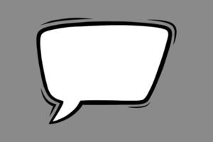 Dialog speech bubble in comic style. Square speech bubble for comments and notifications isolated in grey background. Vector illustration