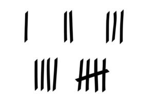 Tally marks to count days in prison. Tally marks for math lessons. Vector illustration